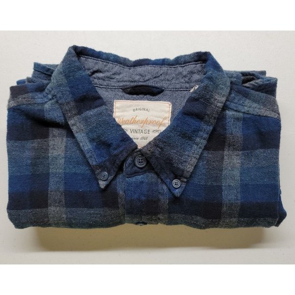 Original Weatherproof Vintage Blue Plaid Flannel Long Sleeve Men's Size XL - Picture 13 of 13